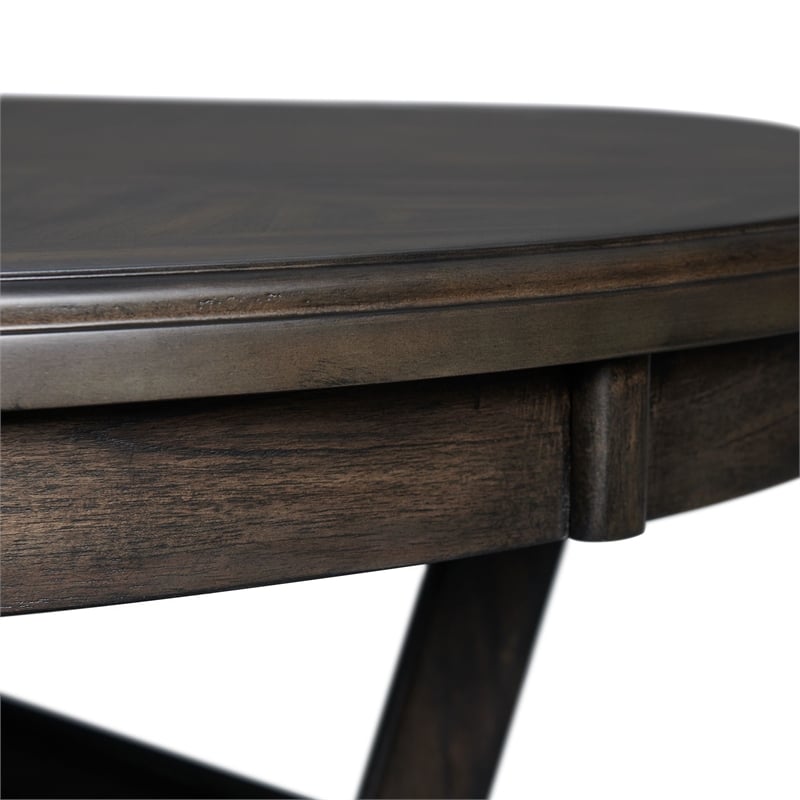 Maklaine Transitional Wood Brown Furnishings Standard Height Dining Table
