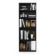Maklaine Engineered Wood Simply Home 5-Shelf Bookcase in Black