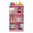 Maklaine Engineered Wood 3-Tier Bookcase Storage Shelves in Pink