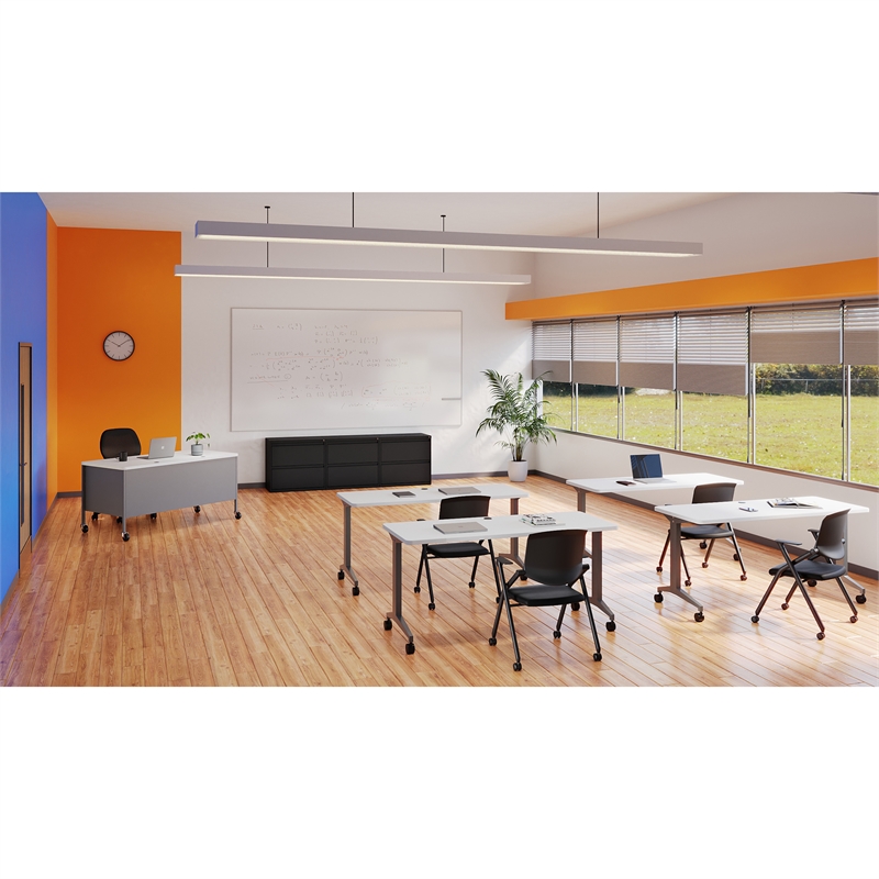 Maklaine 30 inch W 2 Drawer Metal Lateral 101 Filing Cabinet Black