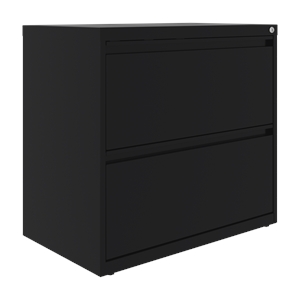 Maklaine 30 inch W 2 Drawer Metal Lateral 101 Filing Cabinet Black