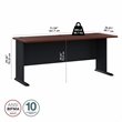 Maklaine Transitional Engineered Wood 72W Office Desk in Hansen Cherry