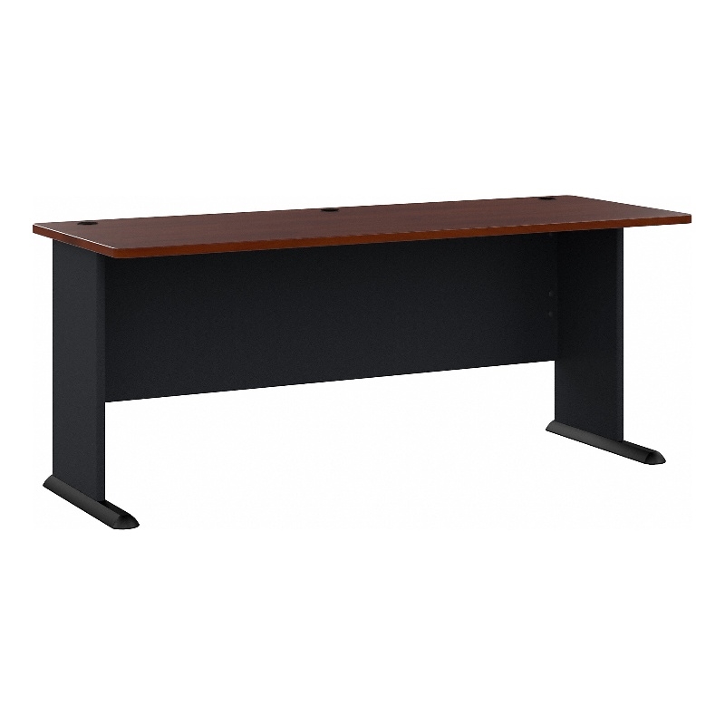 Maklaine Transitional Engineered Wood 72W Office Desk in Hansen Cherry