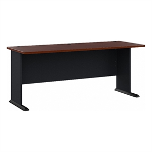 Maklaine Transitional Engineered Wood 72W Office Desk in Hansen Cherry