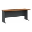 Maklaine Engineered Wood 72W Office Desk in Natural Cherry and Slate