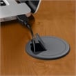 Maklaine Engineered Wood 72W Office Desk in Natural Cherry and Slate