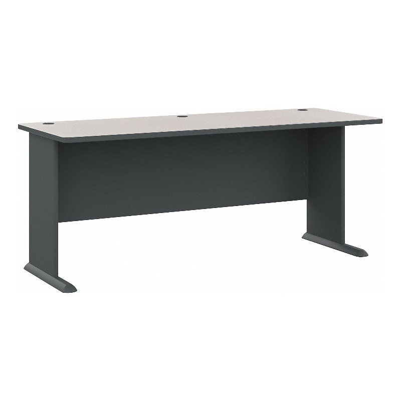Maklaine Engineered Wood 72W Office Desk in Slate and White Spectrum