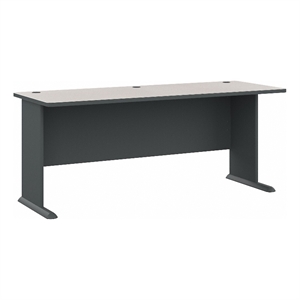 Maklaine Engineered Wood 72W Office Desk in Slate and White Spectrum
