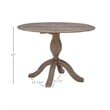 Maklaine Round Drop Leaf Pedestal Dining Table in Rustic Gray Washed Wood