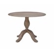Maklaine Round Drop Leaf Pedestal Dining Table in Rustic Gray Washed Wood