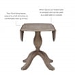Maklaine Round Drop Leaf Pedestal Dining Table in Rustic Gray Washed Wood