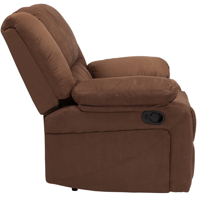 Maklaine Modern / Contemporary Microfiber Recliner in Chocolate
