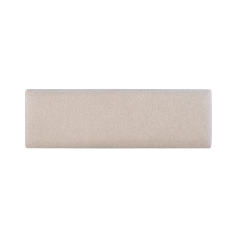 Maklaine Storage Bench with Light Gray Fabric in Vanilla White Painted Wood