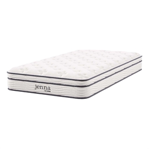 Maklaine 8&quot Modern Innerspring and Foam Twin Mattress in White