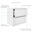 Maklaine 30 inch W 2 Drawer Metal Lateral 101 Filing Cabinet White