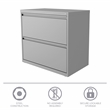 Maklaine 30 inch W 2 Drawer Metal Lateral 101 Filing Cabinet Arctic Silver