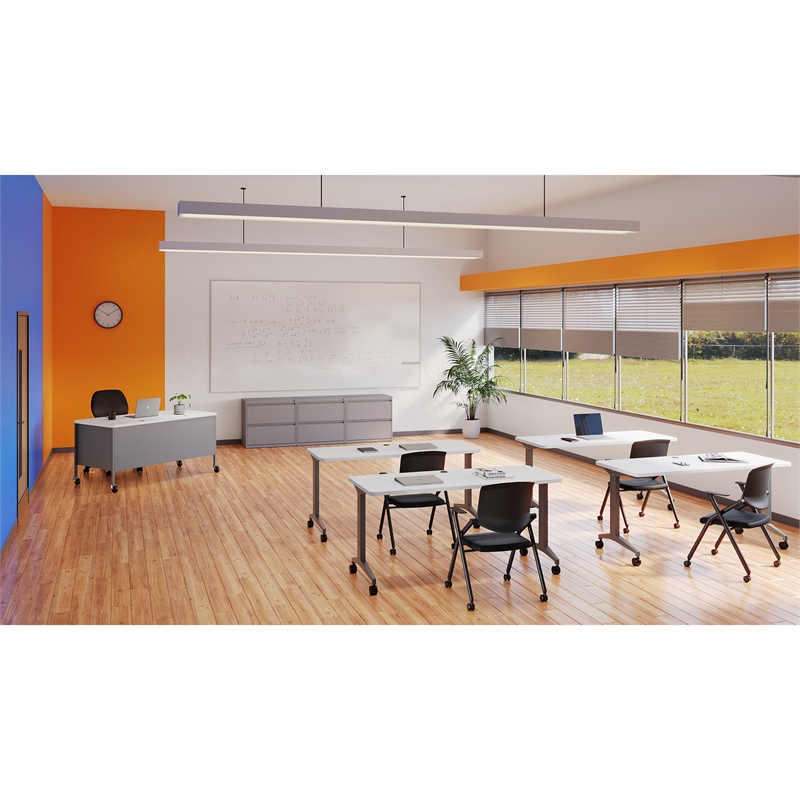 Maklaine 30 inch W 2 Drawer Metal Lateral 101 Filing Cabinet Arctic Silver