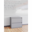 Maklaine 30 inch W 2 Drawer Metal Lateral 101 Filing Cabinet Arctic Silver