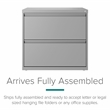 Maklaine 30 inch W 2 Drawer Metal Lateral 101 Filing Cabinet Arctic Silver