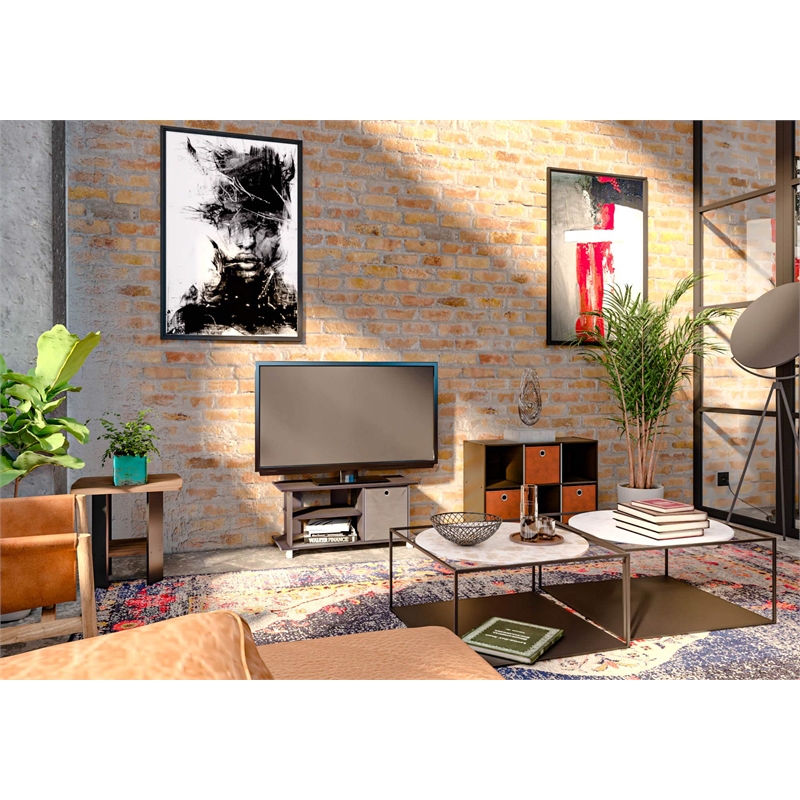 Maklaine Wood Simplistic TV Entertainment Center for TV up to 32