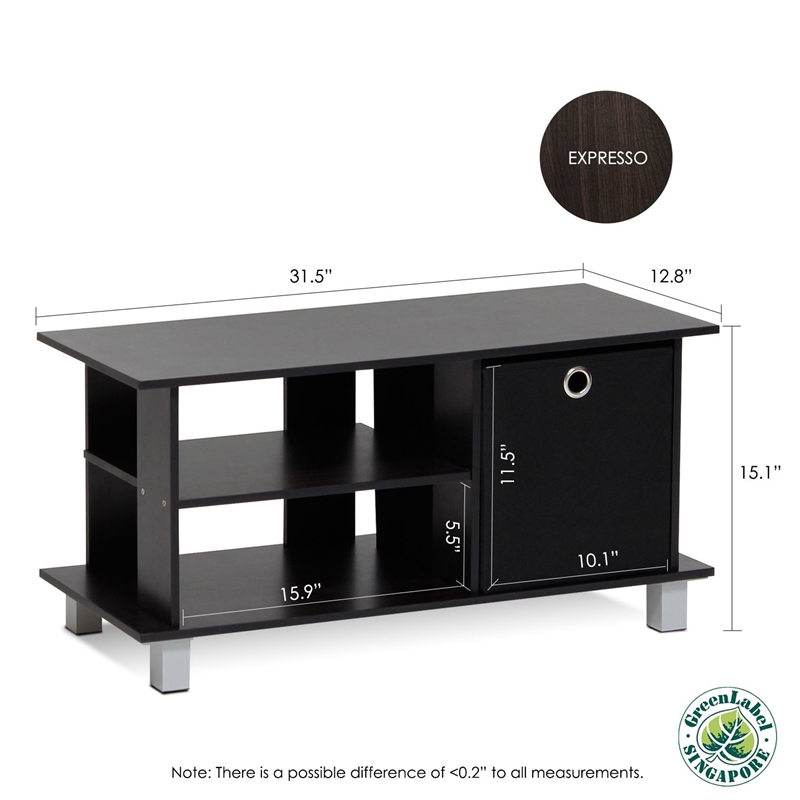 Maklaine Wood Simplistic TV Entertainment Center for TV up to 32