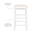 Maklaine Three Piece Wood & Faux Marble Tavern Set Backless Stools in White