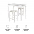 Maklaine Three Piece Wood & Faux Marble Tavern Set Backless Stools in White
