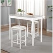 Maklaine Three Piece Wood & Faux Marble Tavern Set Backless Stools in White