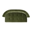 Maklaine Contemporary Roll Arm Tufted Bench Settee Olive Green Velvet
