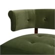 Maklaine Contemporary Roll Arm Tufted Bench Settee Olive Green Velvet