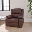 Maklaine Modern / Contemporary Leather Recliner in Brown Finish