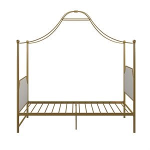 Maklaine Modern / Contemporary Canopy Twin Bed in Gold Finish