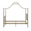 Maklaine Modern / Contemporary Canopy Twin Bed in Gold Finish