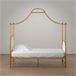 Maklaine Modern / Contemporary Canopy Twin Bed in Gold Finish