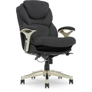 Maklaine Contemporary Back in Motion Office Chair in Dark Gray Fabric