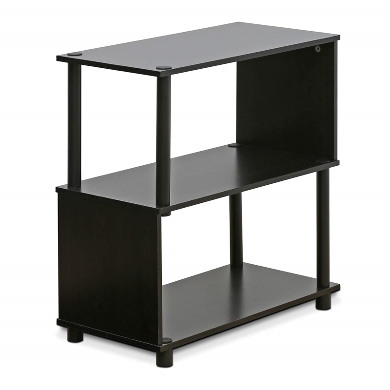 Maklaine Contemporary Engineered Wood 3-Tier Rack in Espresso