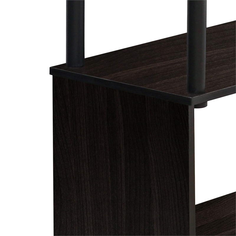 Maklaine Contemporary Engineered Wood 4-Tier Rack in Espresso