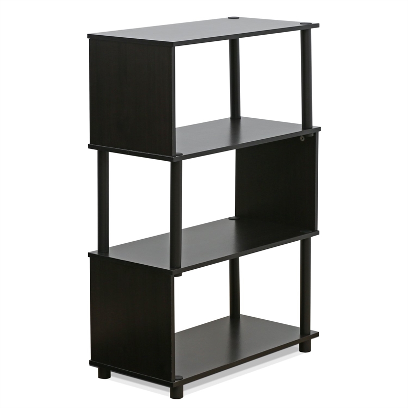 Maklaine Contemporary Engineered Wood 4-Tier Rack in Espresso