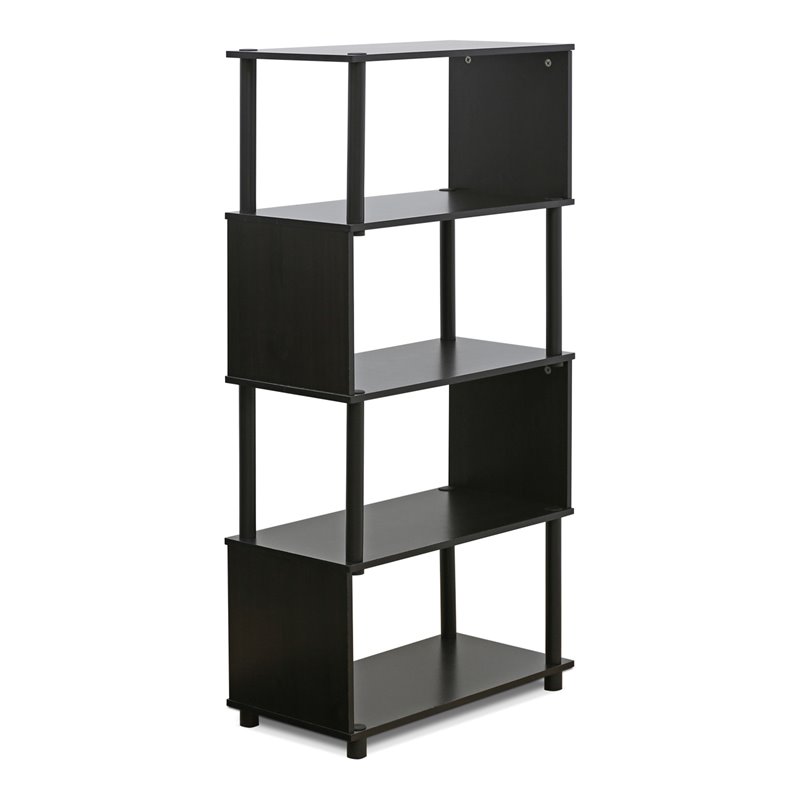 Maklaine Contemporary Engineered Wood 5-Tier Rack in Espresso