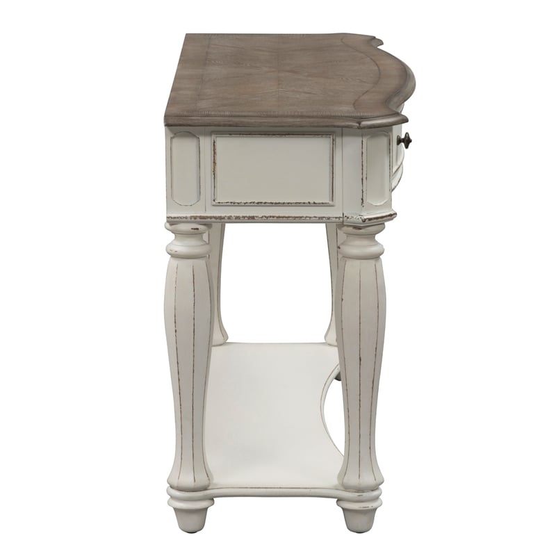 Maklaine Elegant Wood Modern Traditional White Finish Sofa Table
