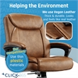 Maklaine Ergonomic Mid Back Desk Chair Bonded Leather Cognac