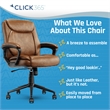 Maklaine Ergonomic Mid Back Desk Chair Bonded Leather Cognac