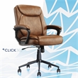 Maklaine Ergonomic Mid Back Desk Chair Bonded Leather Cognac