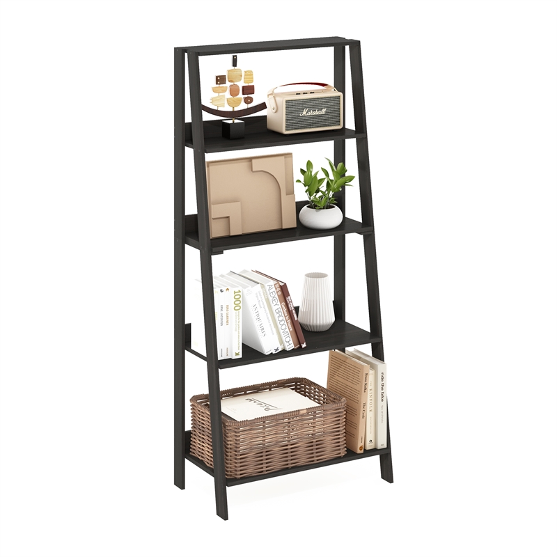Maklaine Contemporary 5-Tier Bookcase Display Shelf in Espresso