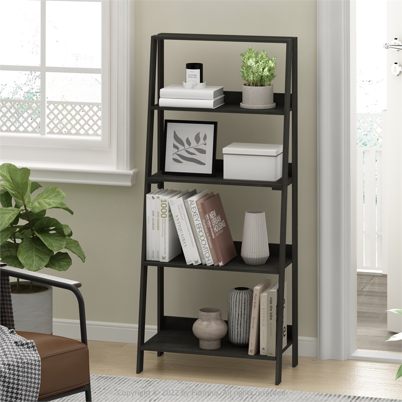 Maklaine Contemporary 5-Tier Bookcase Display Shelf in Espresso
