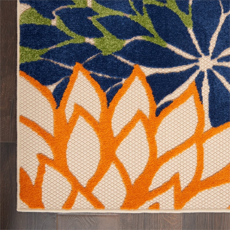 Maklaine 10' x 14' Multicolor Fabric Tropical Area Rug (10' x 14')