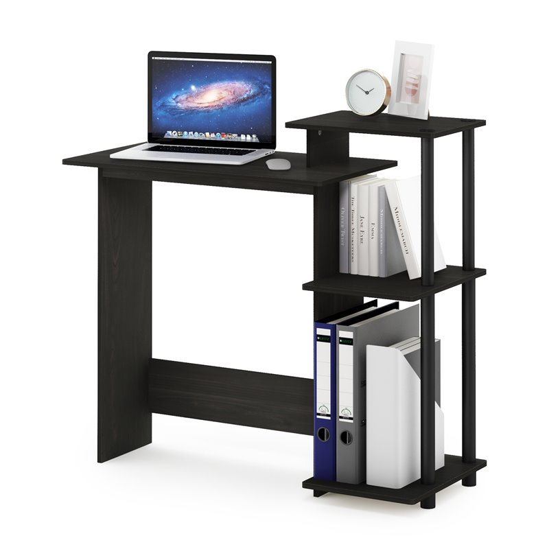 Maklaine Efficient Wood Home Laptop/Notebook/Computer Desk in Espresso/Black