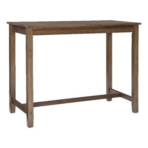 Maklaine Transitional 36&quot Wood Counter Height Pub Table in Rustic Brown