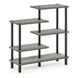 Maklaine Turn-N-Tube Engineered Wood 5-Tier Accent Display Rack in Oak Gray