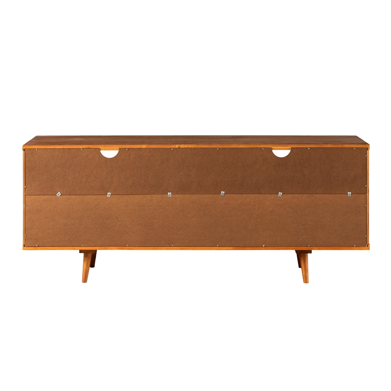 Maklaine 3-Drawer Solid Pine Wood TV Stand for TVs up to 64